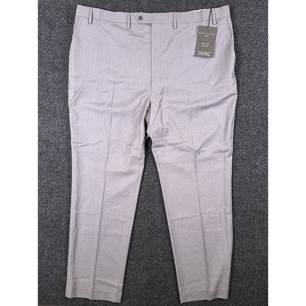 Shaquille O'Neal XLG Men's Dress Pants NWT 46x32 Gray Big & Tall Stretch Suit